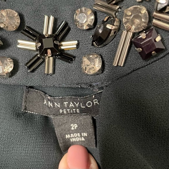Ann Taylor beaded neck cutout blouse - Picture 9 of 10